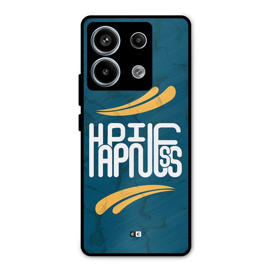 Happpiness Typography Metal Back Case for Redmi Note 13 Pro 5G