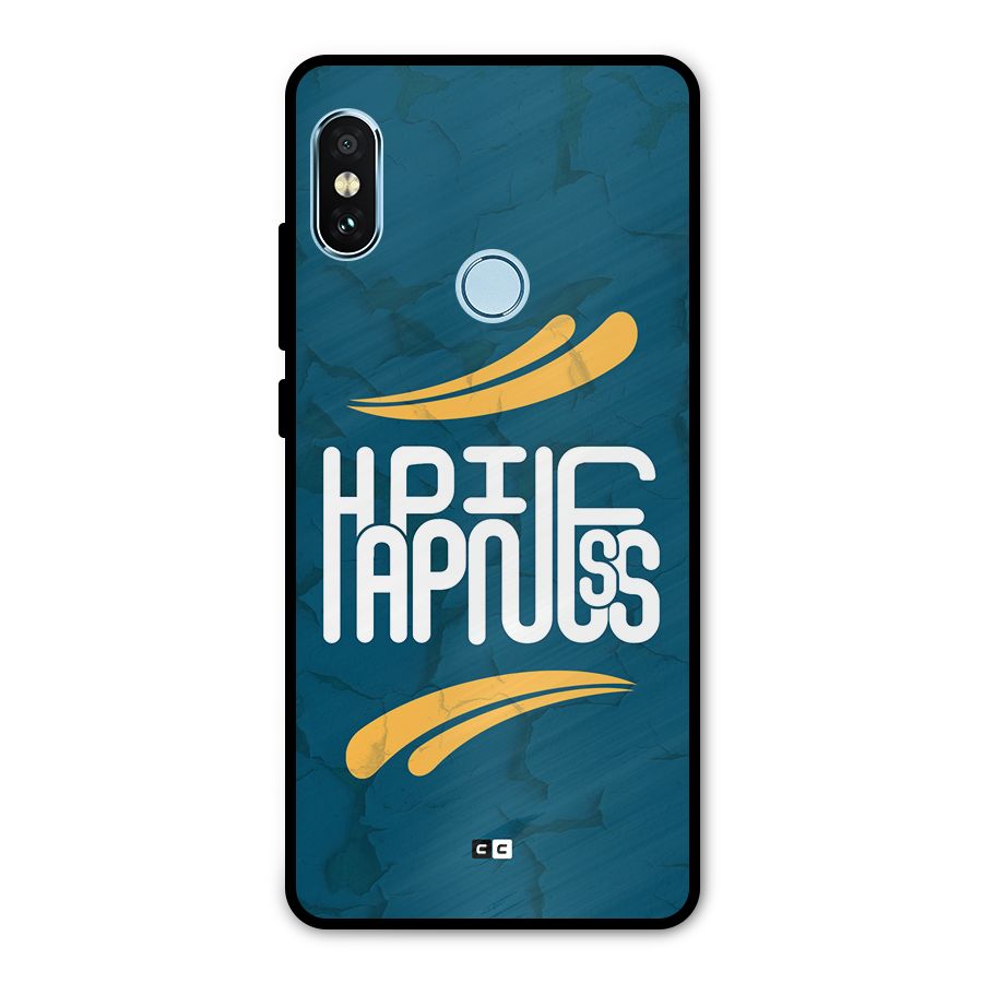 Happpiness Typography Metal Back Case for Redmi Note 5 Pro
