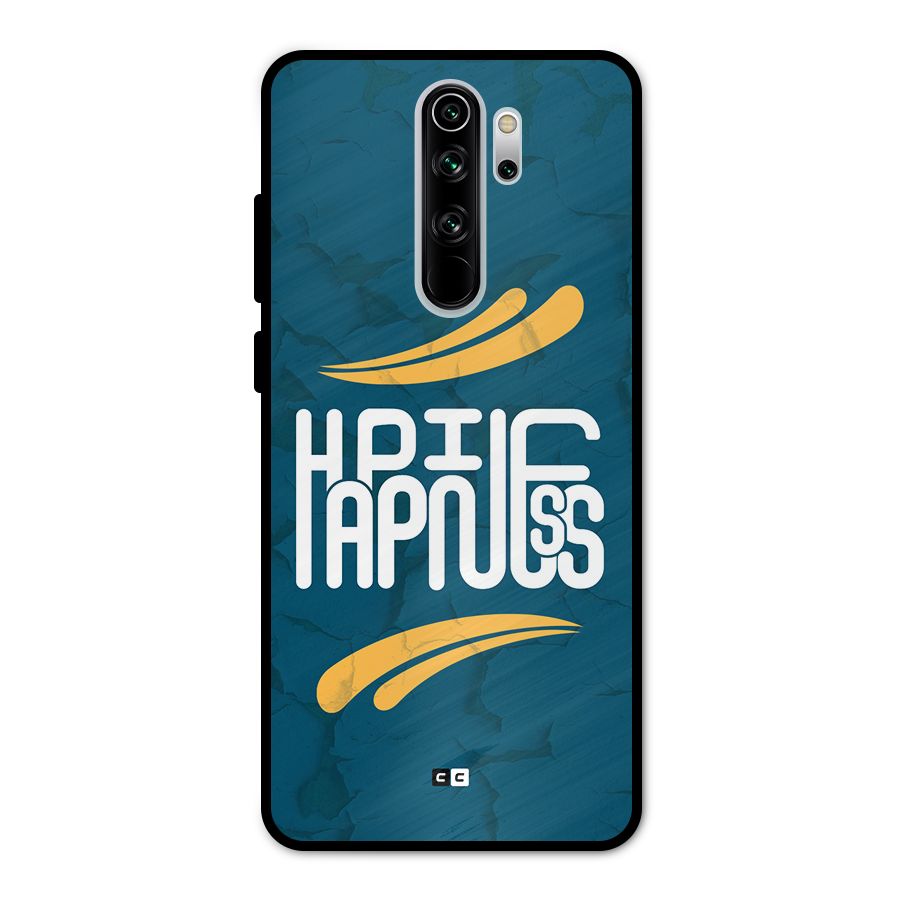 Happpiness Typography Metal Back Case for Redmi Note 8 Pro