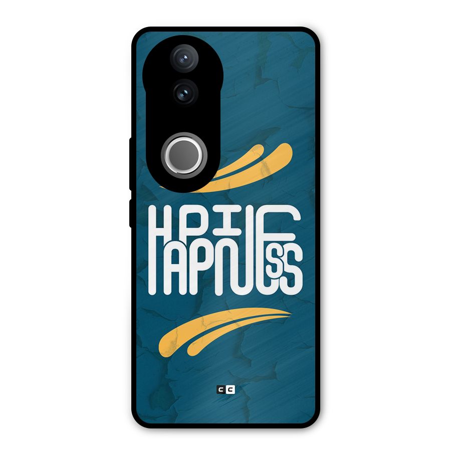 Happpiness Typography Metal Back Case for Vivo V50e
