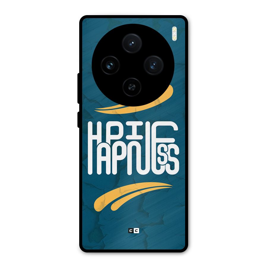Happpiness Typography Metal Back Case for Vivo X100