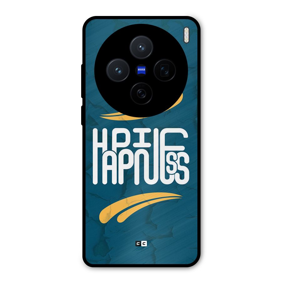 Happpiness Typography Metal Back Case for Vivo X200