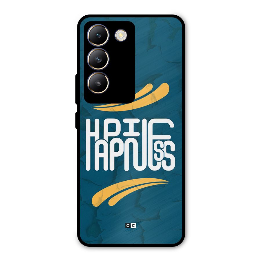 Happpiness Typography Metal Back Case for Vivo Y200e