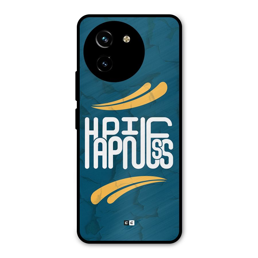 Happpiness Typography Metal Back Case for Vivo Y200i