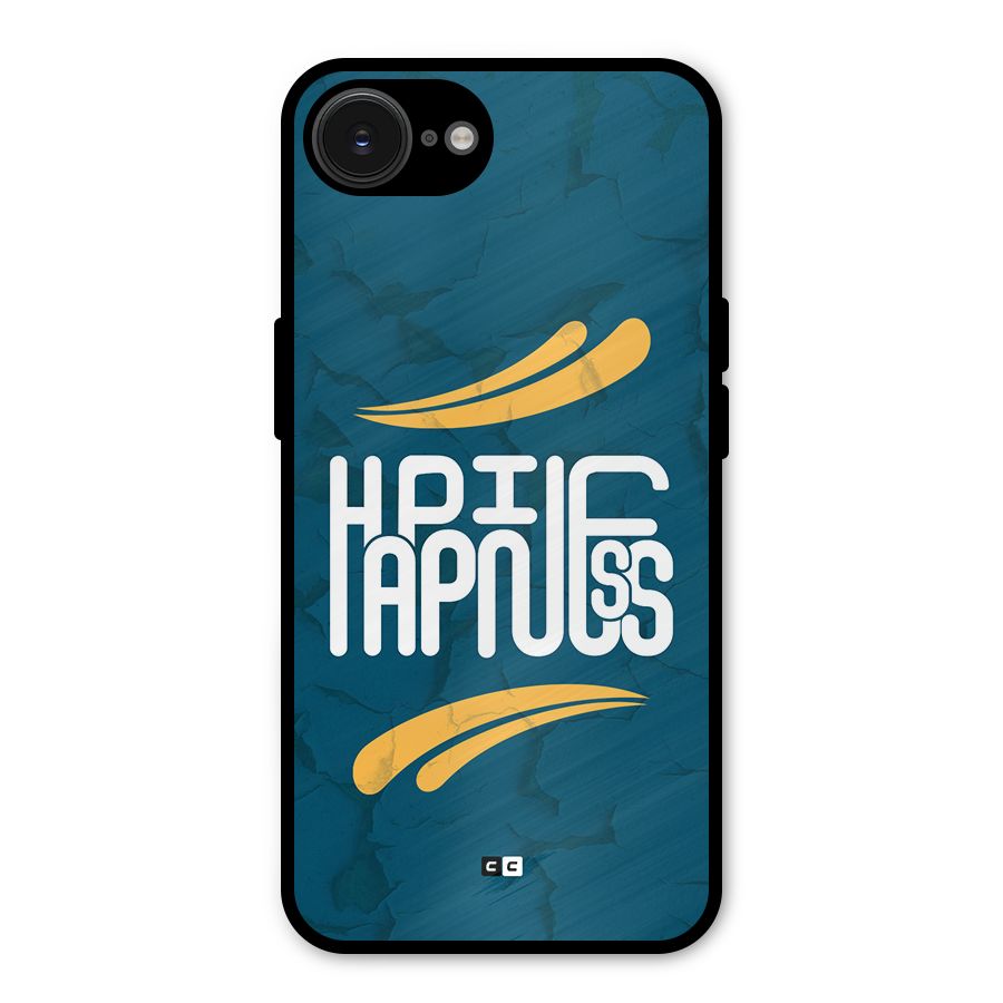 Happpiness Typography Metal Back Case for iPhone 16e