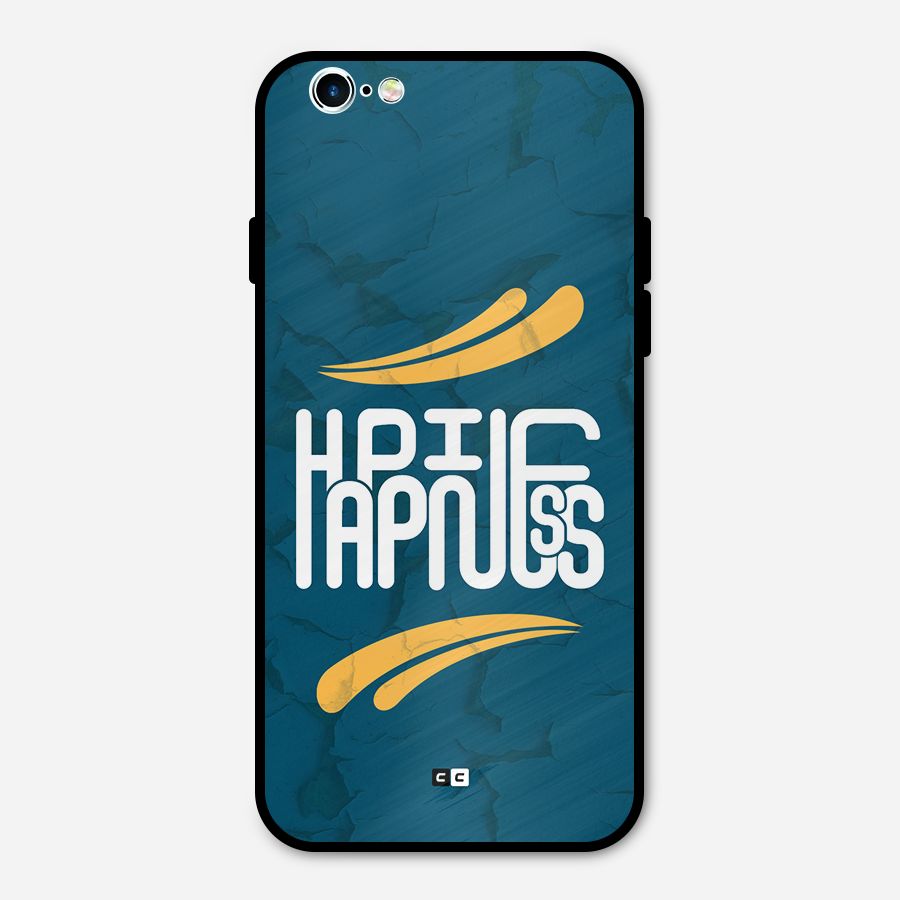 Happpiness Typography Metal Back Case for iPhone 6 6s