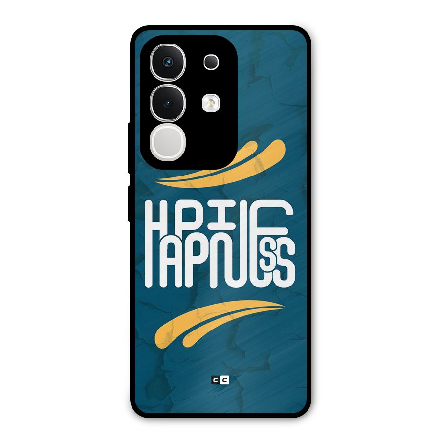 Happpiness Typography Metal Back Case for iQOO Z10x