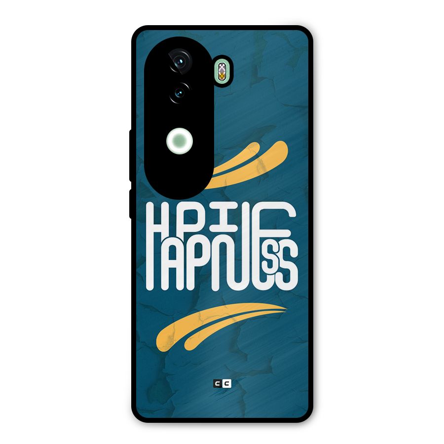 Happpiness Typography Metal Back Case for iQOO Z9s