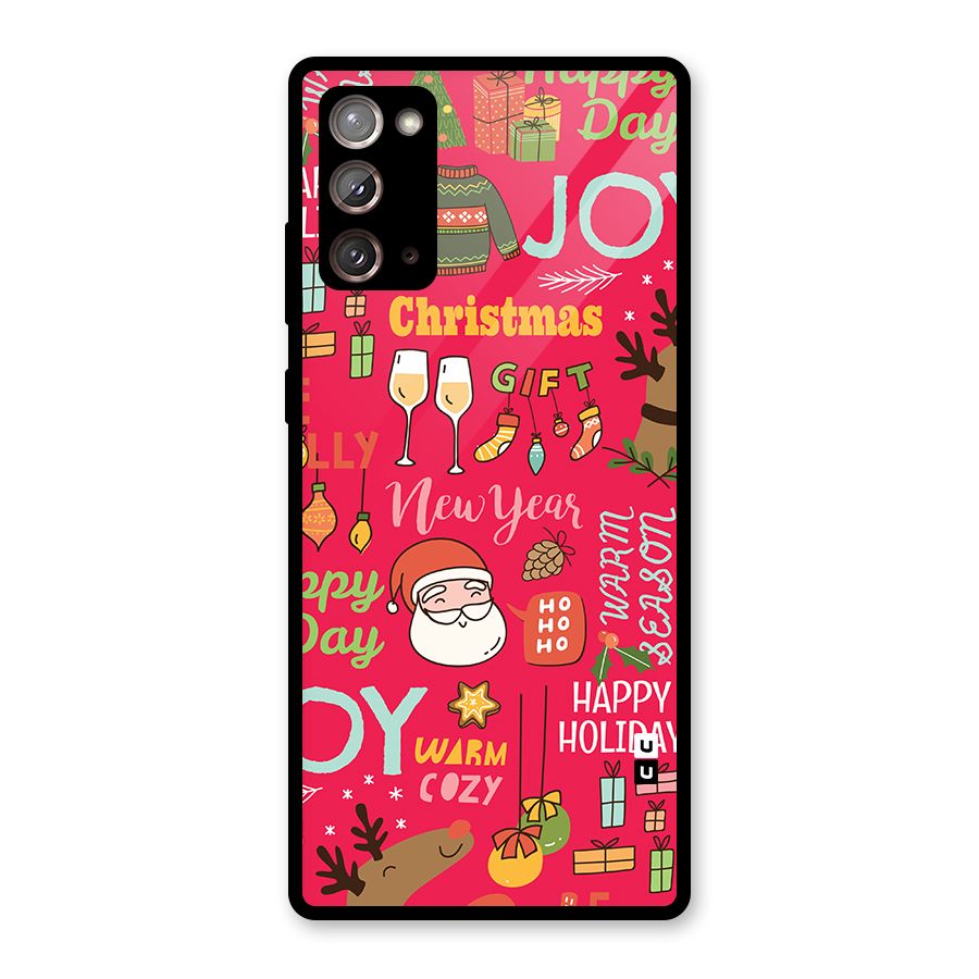 Happy Day Christmas Joy Glass Back Case for Galaxy Note 20