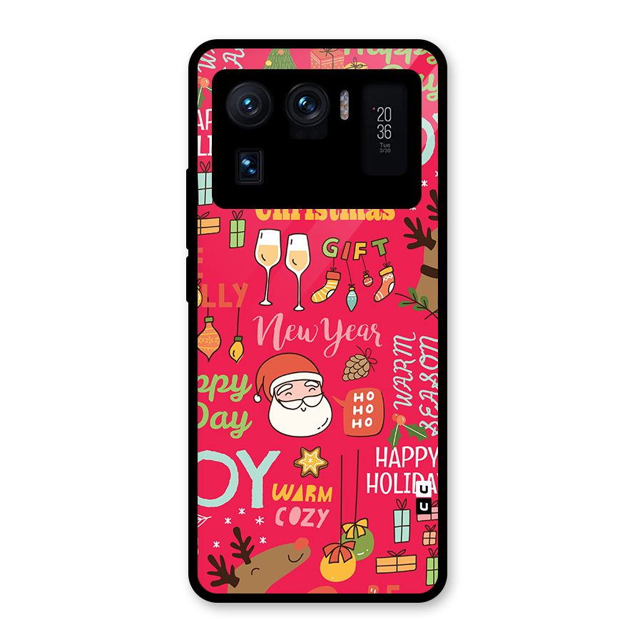 Happy Day Christmas Joy Glass Back Case for Mi 11 Ultra