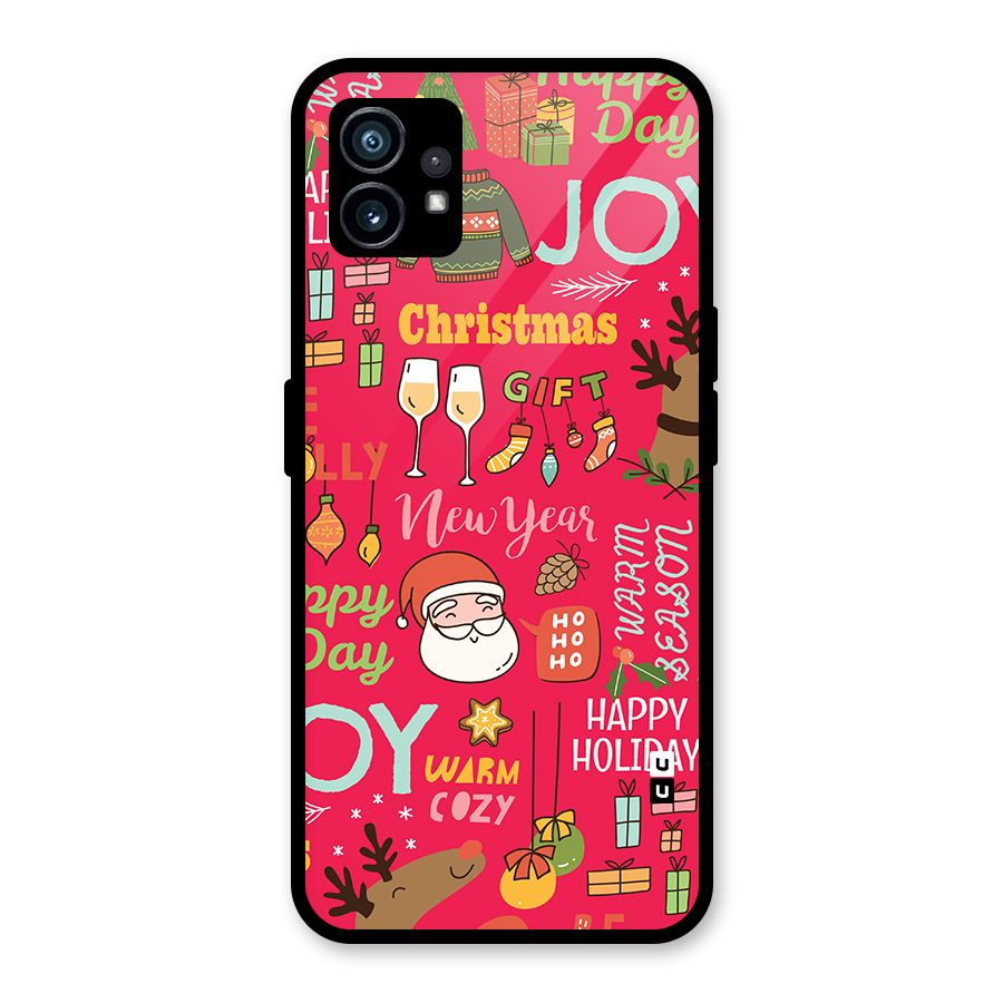 Happy Day Christmas Joy Glass Back Case for Nothing Phone 1