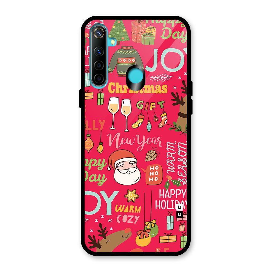 Happy Day Christmas Joy Glass Back Case for Realme Narzo 10