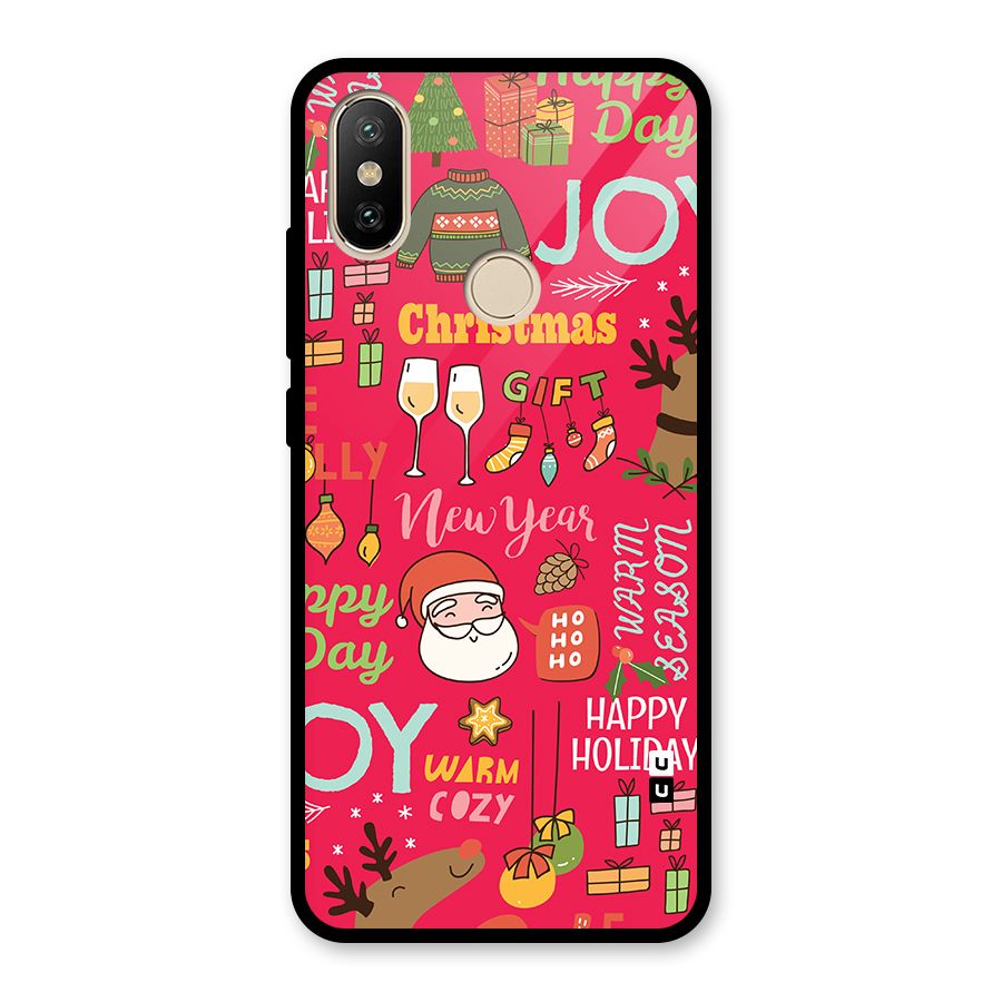 Happy Day Christmas Joy Glass Back Case for Redmi A2