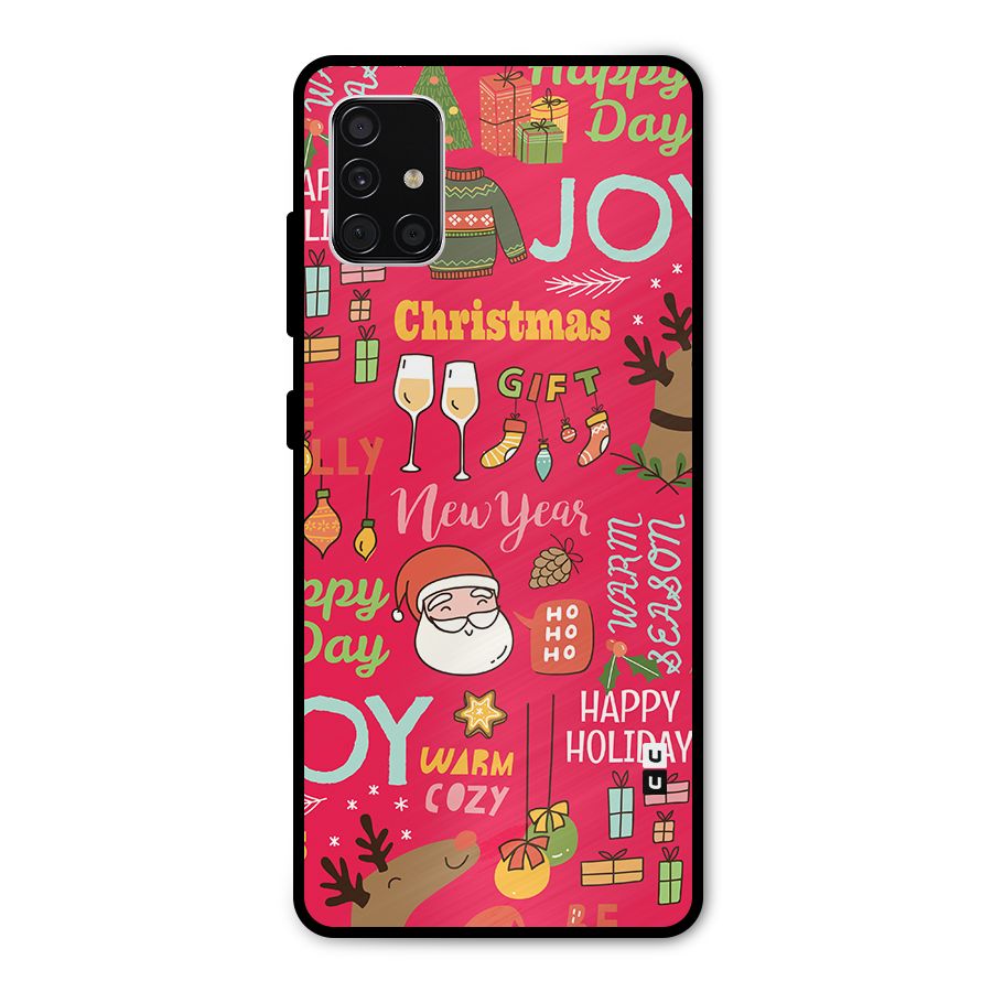 Happy Day Christmas Joy Metal Back Case for Galaxy A51