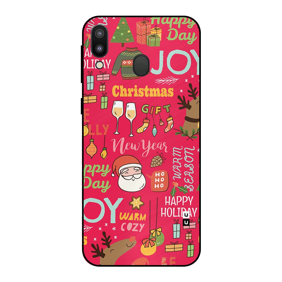 Happy Day Christmas Joy Metal Back Case for Galaxy M20