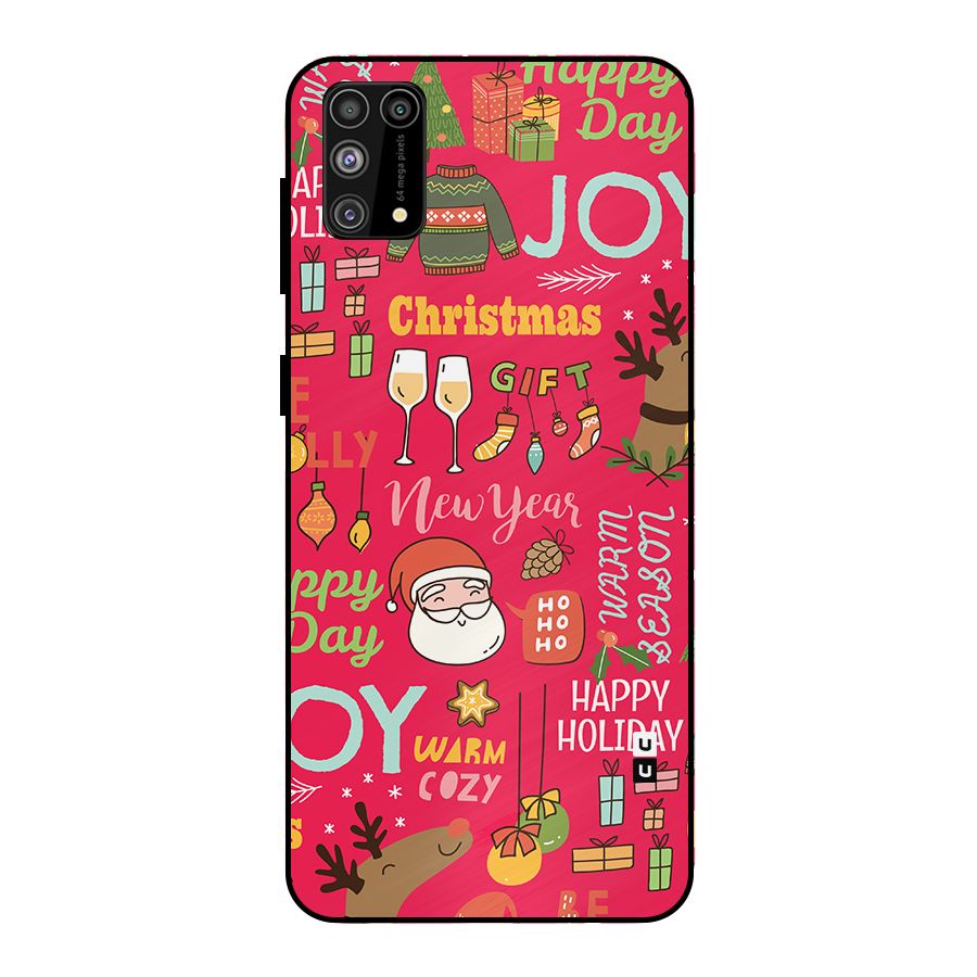 Happy Day Christmas Joy Metal Back Case for Galaxy M31