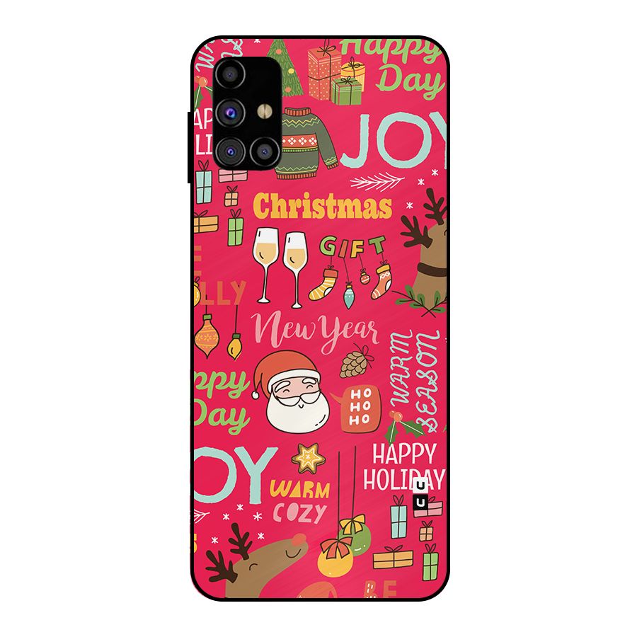 Happy Day Christmas Joy Metal Back Case for Galaxy M31s