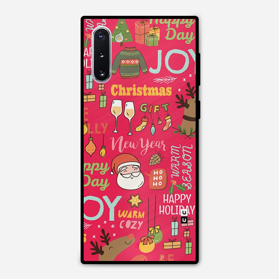 Happy Day Christmas Joy Metal Back Case for Galaxy Note 10