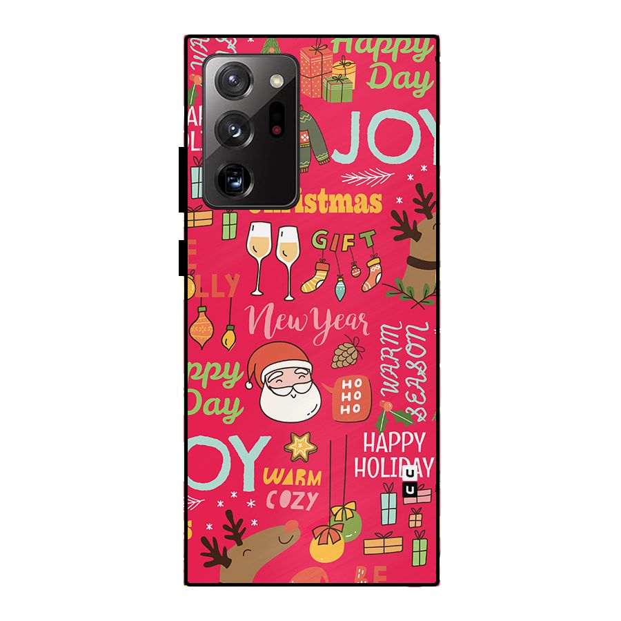 Happy Day Christmas Joy Metal Back Case for Galaxy Note 20 Ultra
