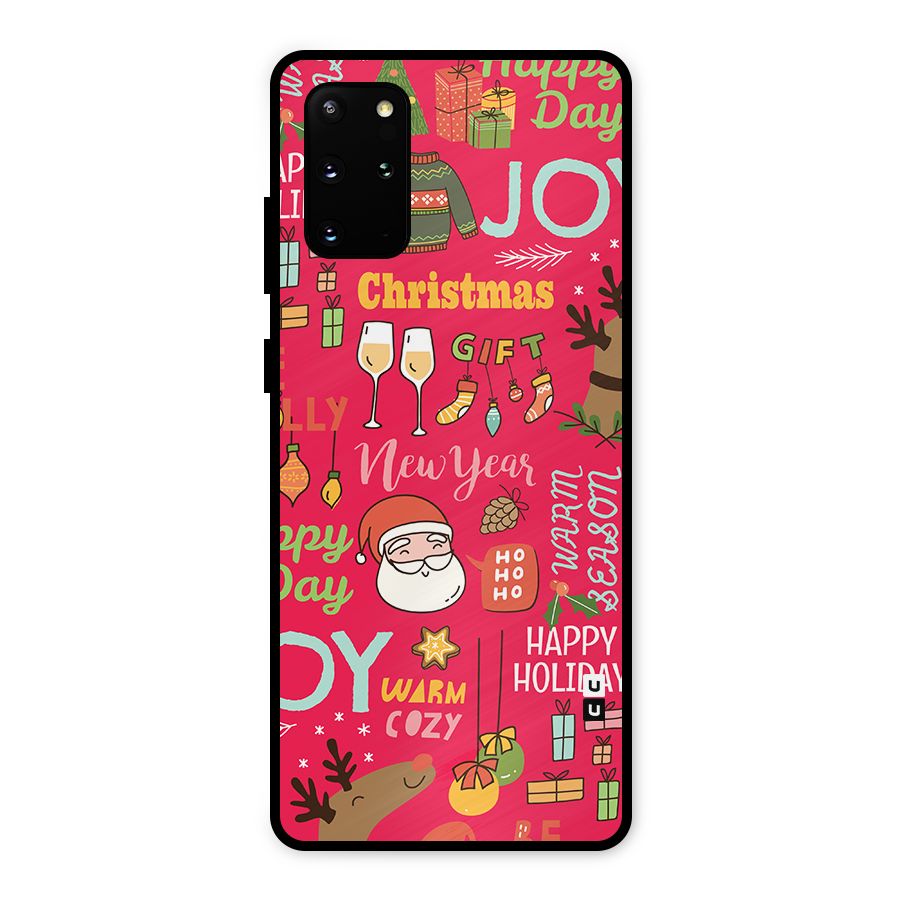 Happy Day Christmas Joy Metal Back Case for Galaxy S20 Plus