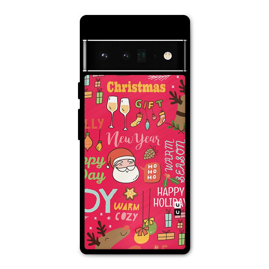 Happy Day Christmas Joy Metal Back Case for Google Pixel 6 Pro