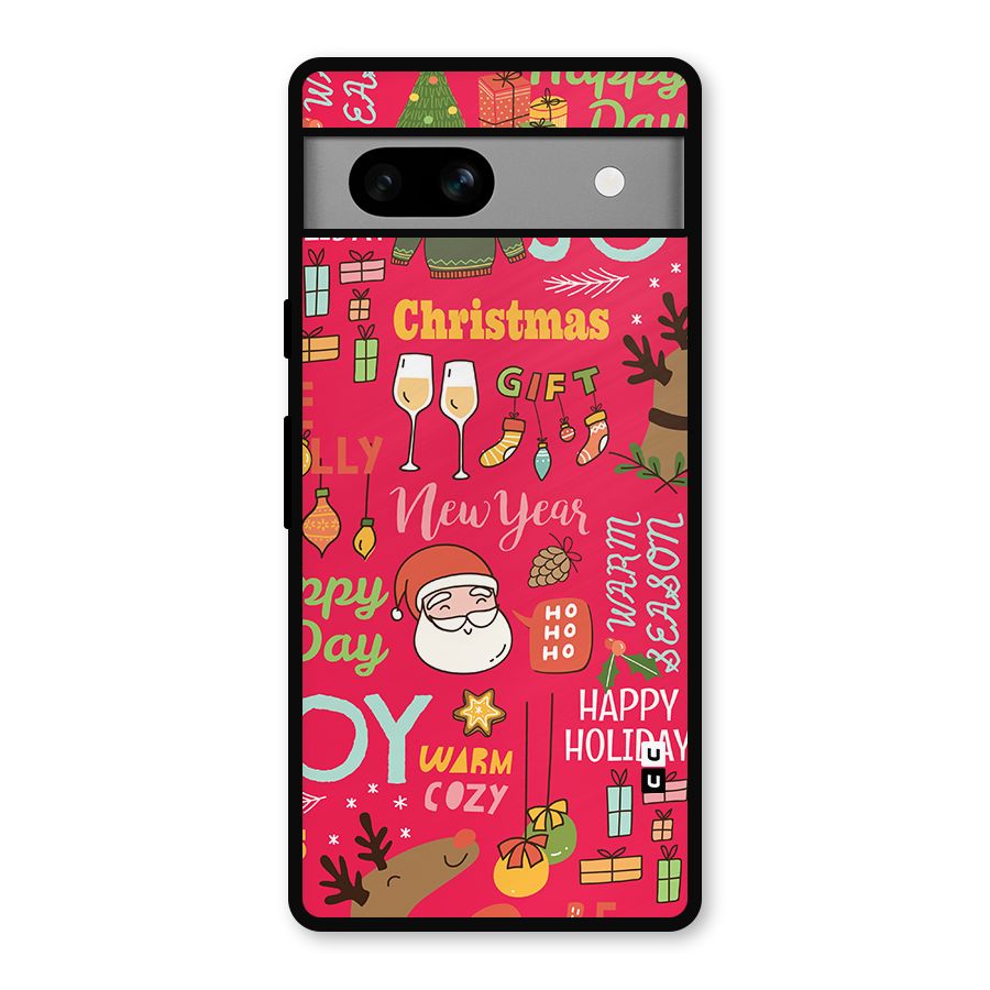 Happy Day Christmas Joy Metal Back Case for Google Pixel 7a
