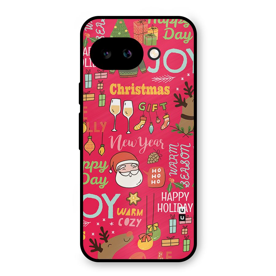 Happy Day Christmas Joy Metal Back Case for Google Pixel 9a