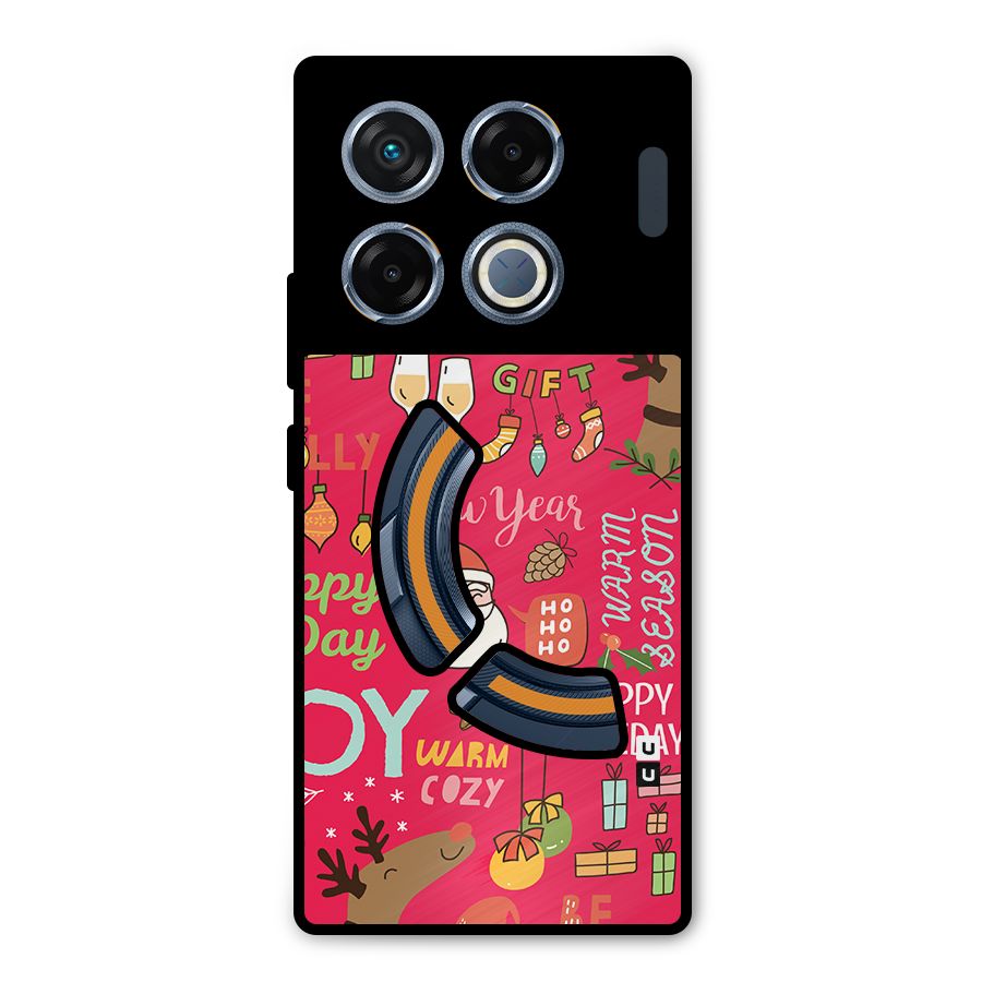 Happy Day Christmas Joy Metal Back Case for Infinix GT 20 Pro