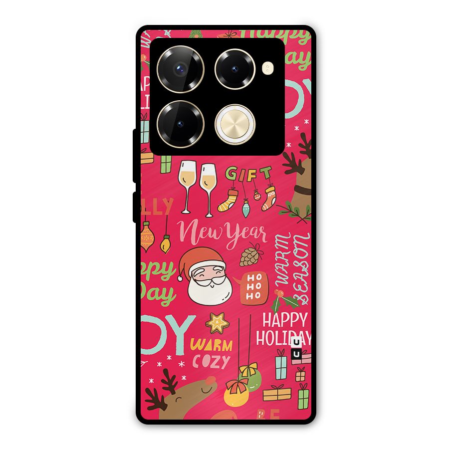 Happy Day Christmas Joy Metal Back Case for Infinix Note 40 Pro Plus