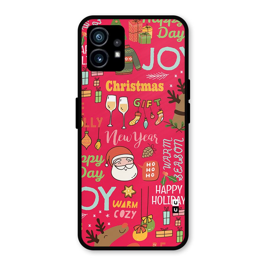 Happy Day Christmas Joy Metal Back Case for Nothing Phone 1