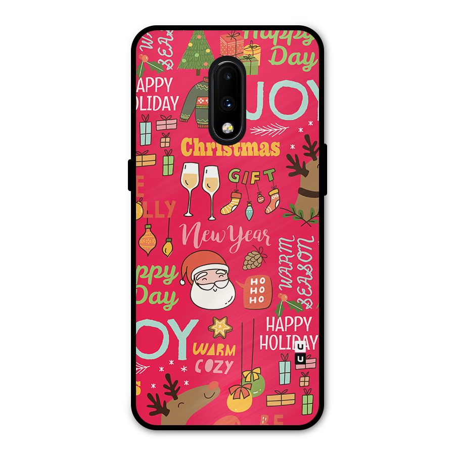 Happy Day Christmas Joy Metal Back Case for OnePlus 7