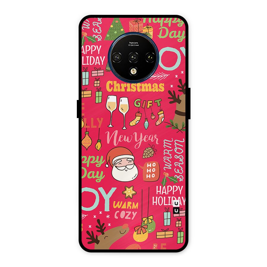 Happy Day Christmas Joy Metal Back Case for OnePlus 7T