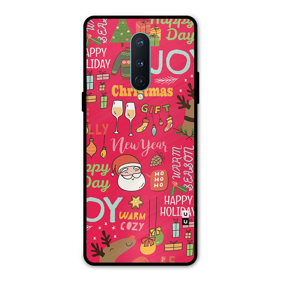 Happy Day Christmas Joy Metal Back Case for OnePlus 8