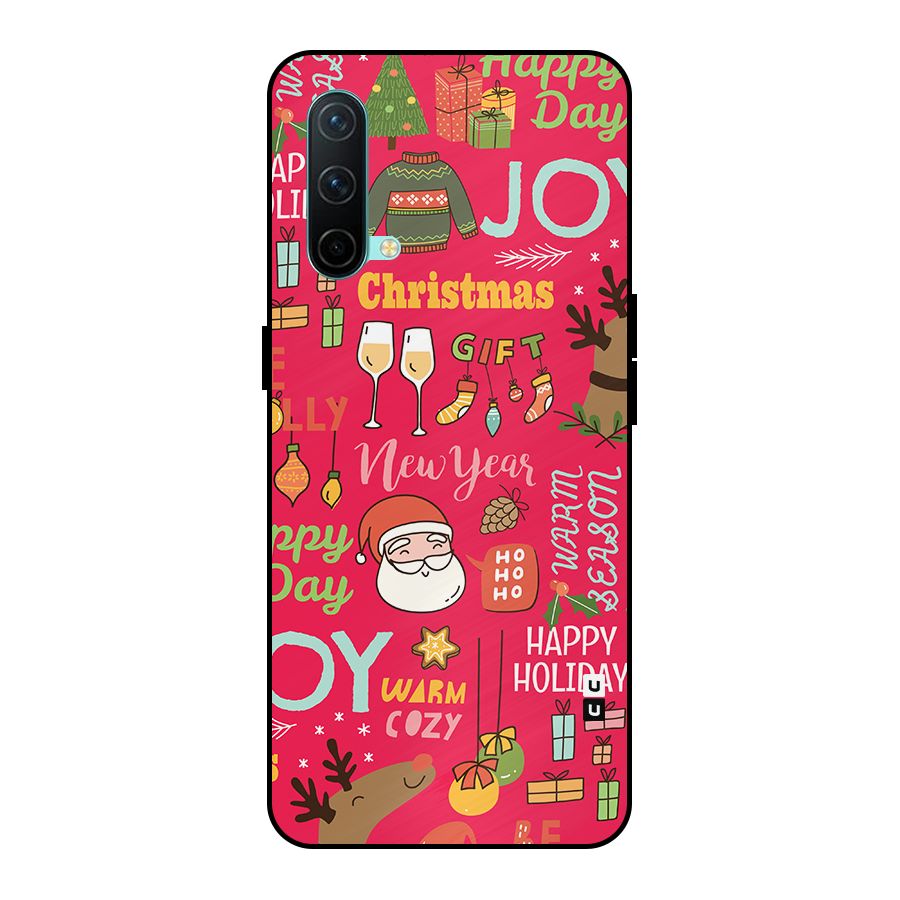Happy Day Christmas Joy Metal Back Case for OnePlus Nord CE 5G