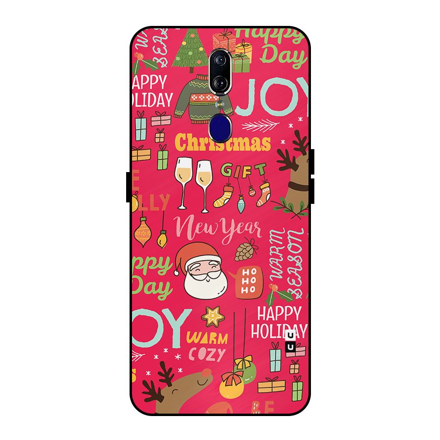 Happy Day Christmas Joy Metal Back Case for Oppo F11