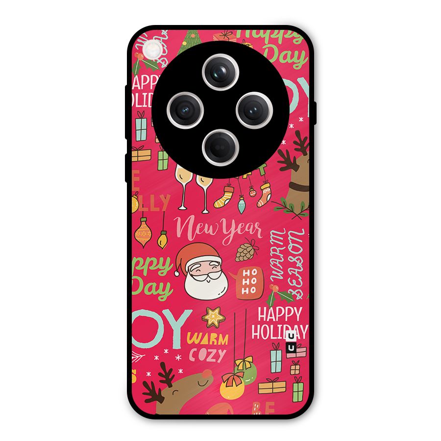 Happy Day Christmas Joy Metal Back Case for Oppo Find X8