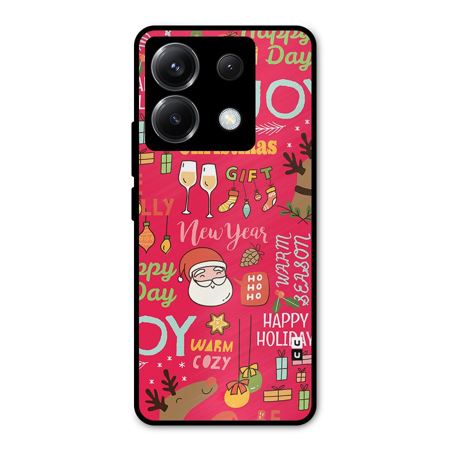 Happy Day Christmas Joy Metal Back Case for Poco X6