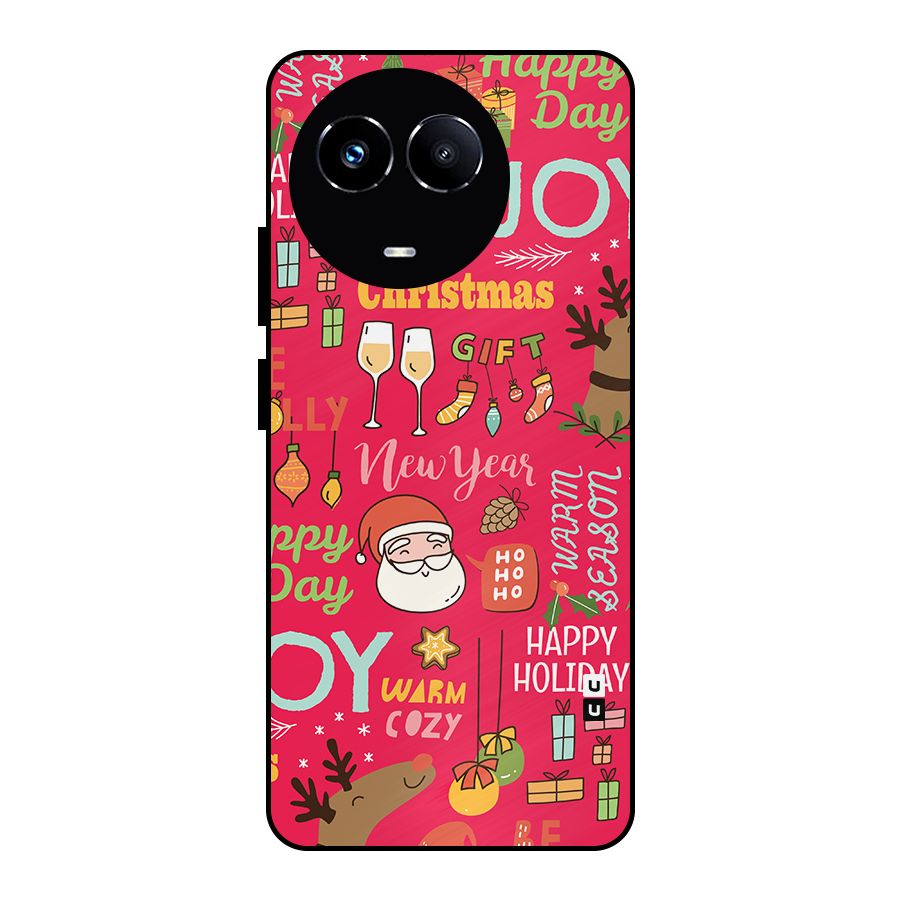 Happy Day Christmas Joy Metal Back Case for Realme 11X
