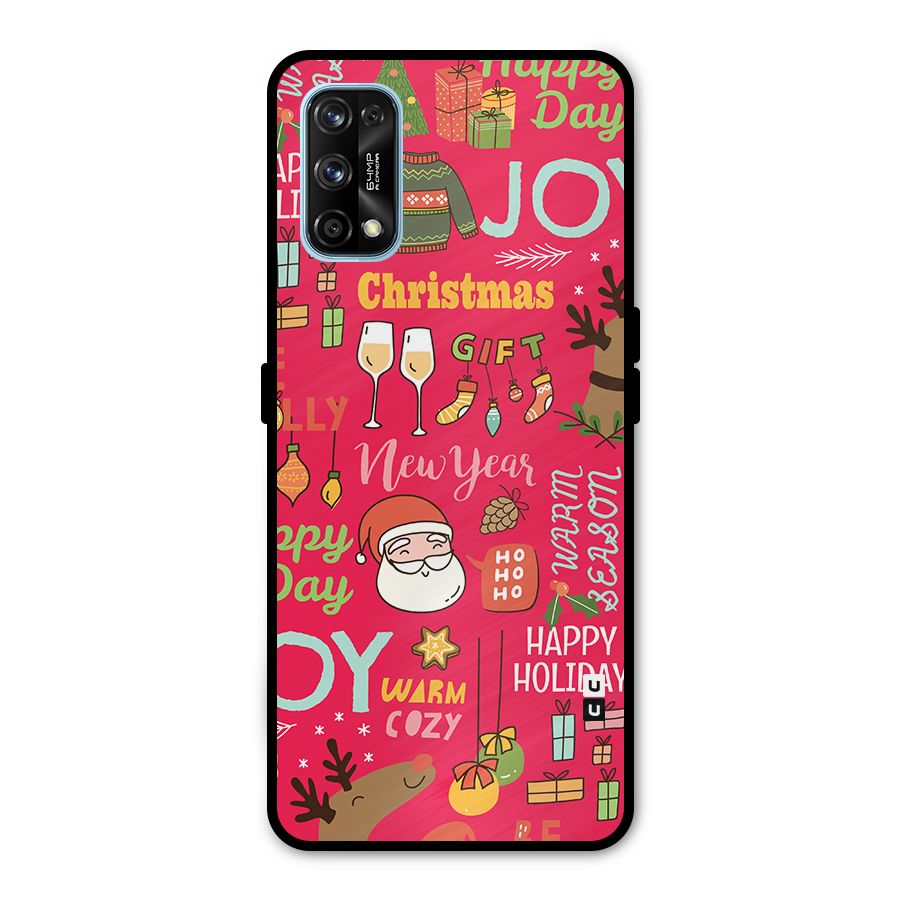 Happy Day Christmas Joy Metal Back Case for Realme 7 Pro
