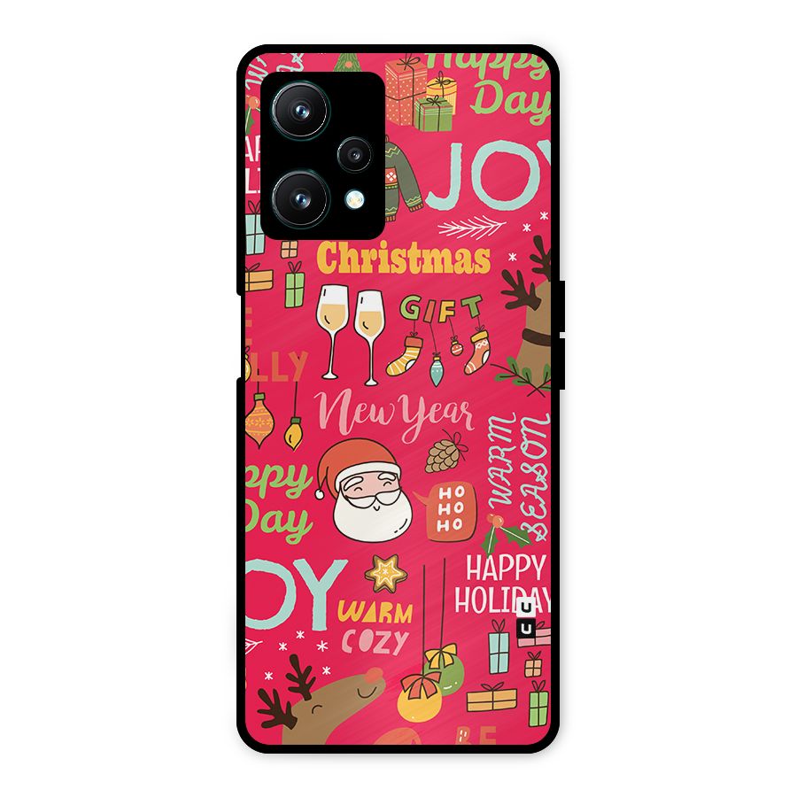 Happy Day Christmas Joy Metal Back Case for Realme 9 Pro 5G