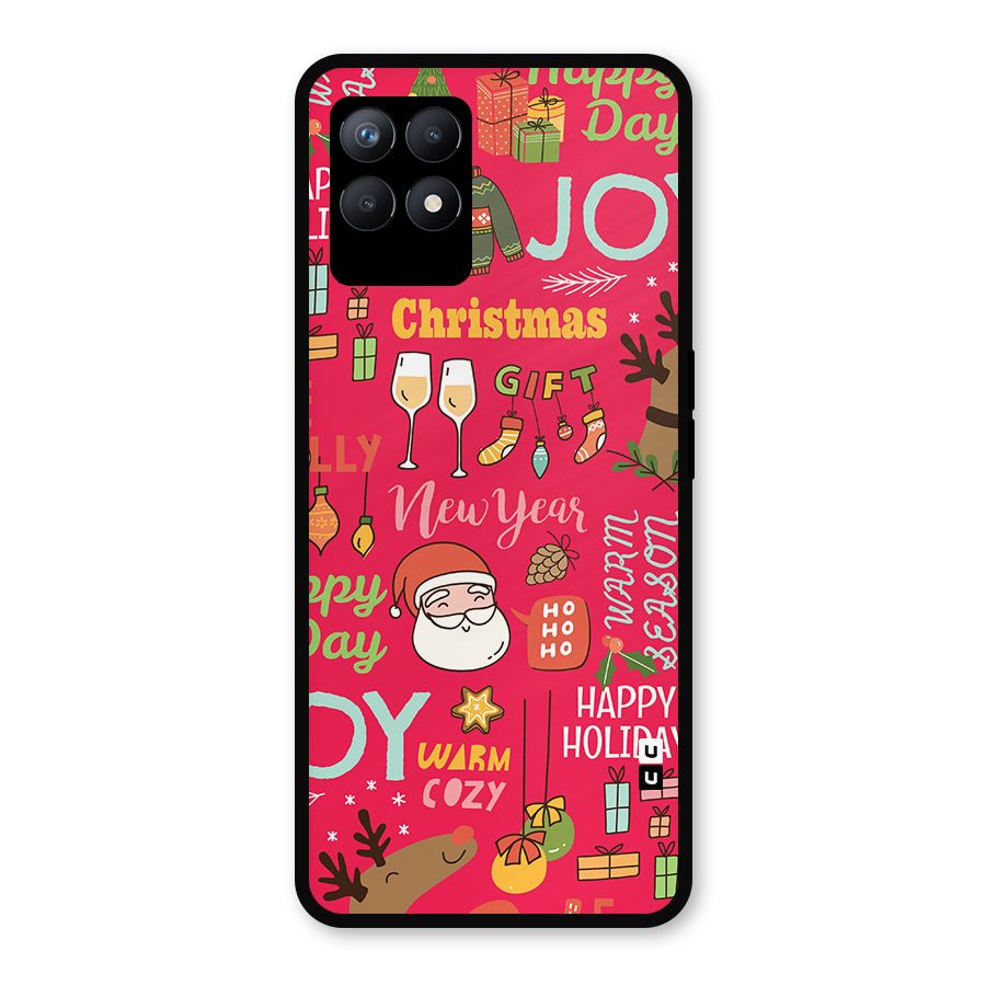 Happy Day Christmas Joy Metal Back Case for Realme Narzo 50