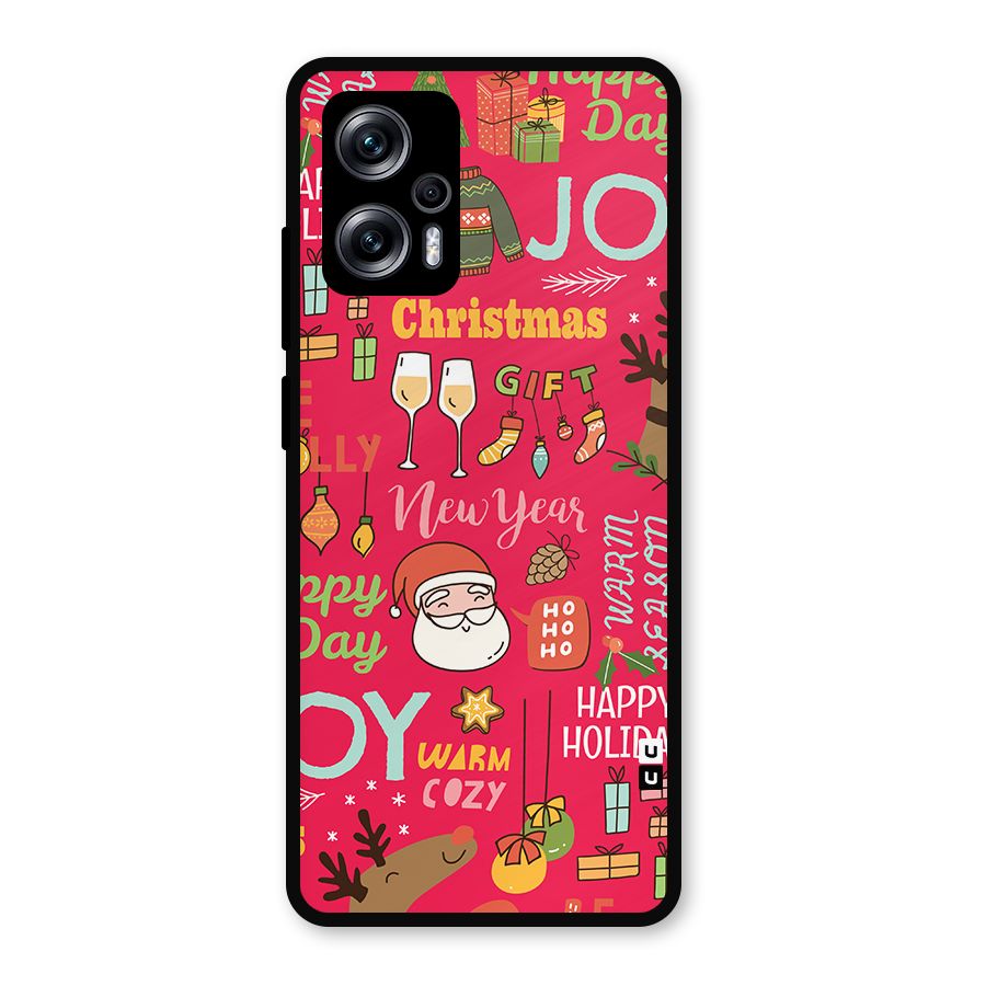 Happy Day Christmas Joy Metal Back Case for Redmi K50i