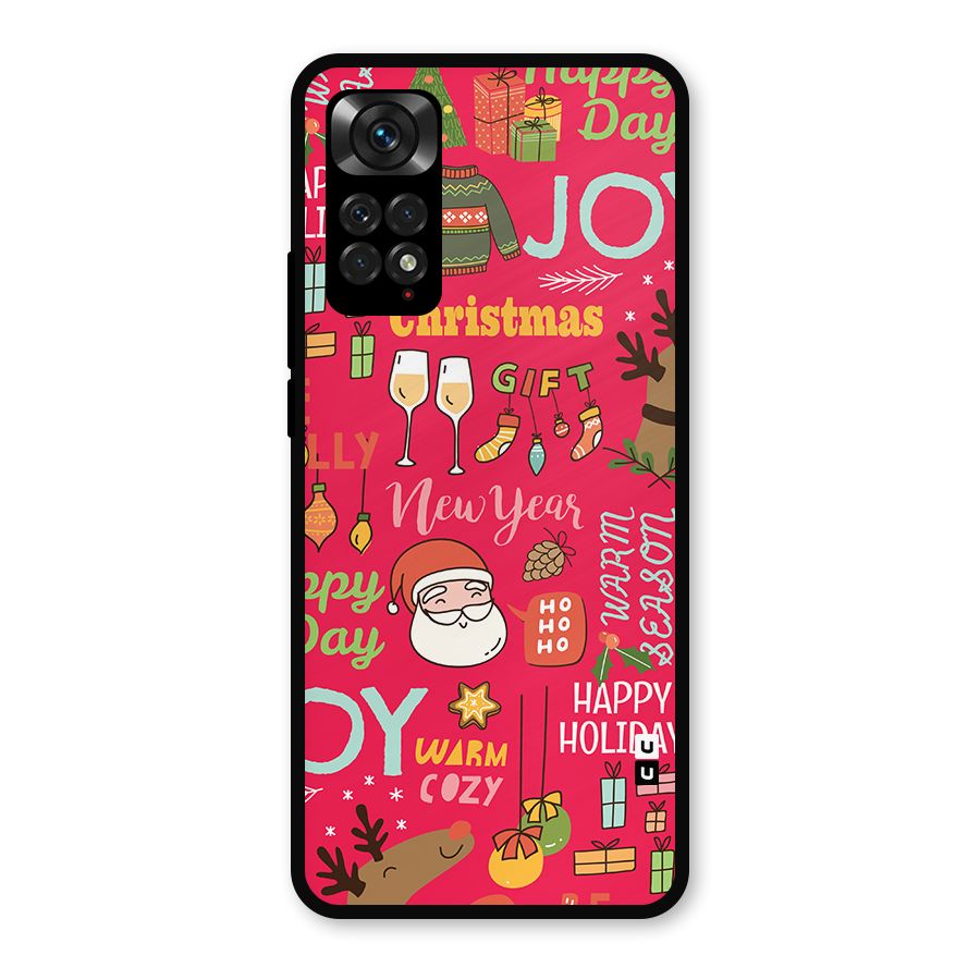 Happy Day Christmas Joy Metal Back Case for Redmi Note 11s