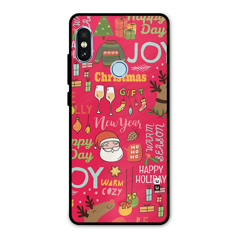 Happy Day Christmas Joy Metal Back Case for Redmi Note 5 Pro