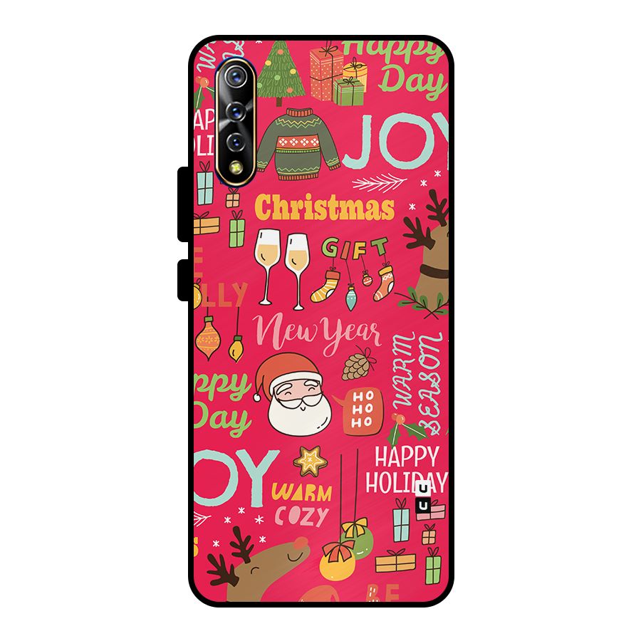 Happy Day Christmas Joy Metal Back Case for Vivo S1