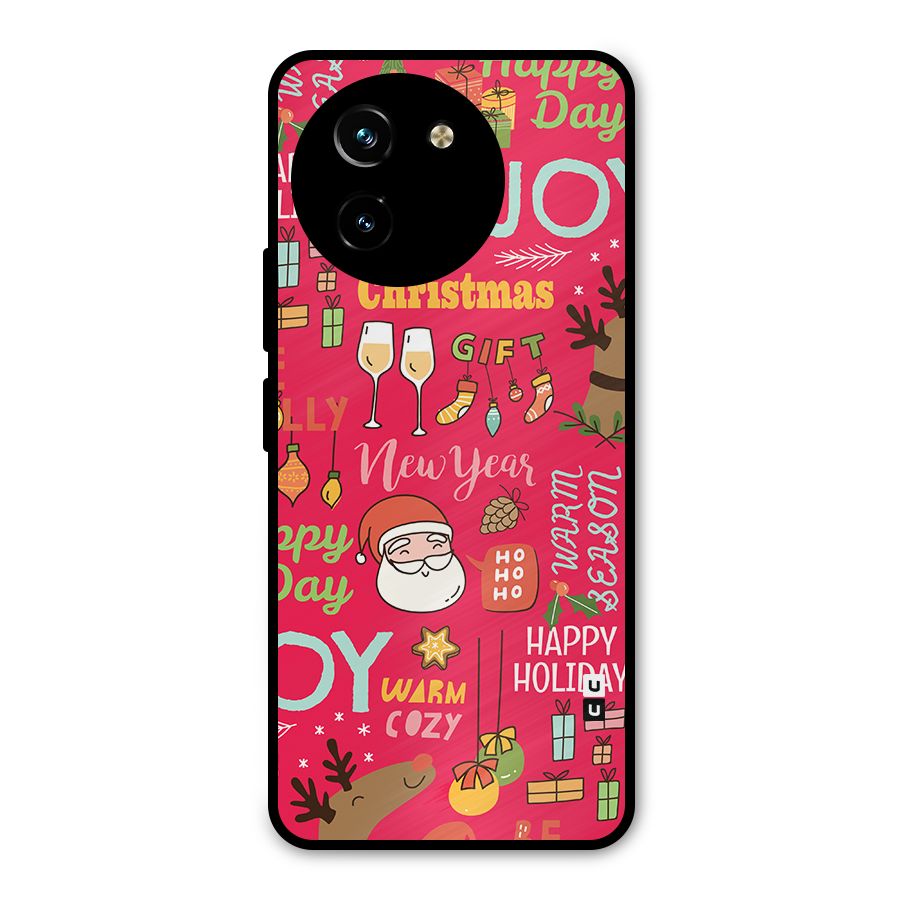 Happy Day Christmas Joy Metal Back Case for Vivo T3x