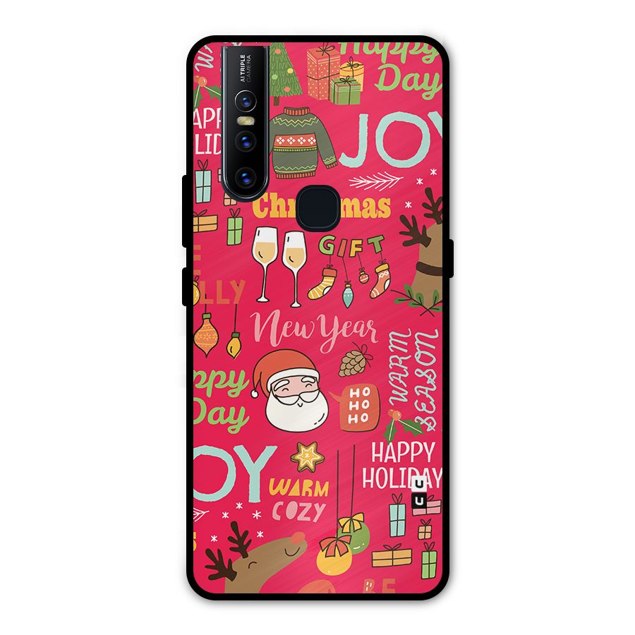 Happy Day Christmas Joy Metal Back Case for Vivo V15