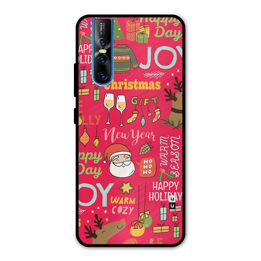 Happy Day Christmas Joy Metal Back Case for Vivo V15 Pro