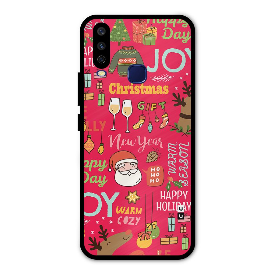 Happy Day Christmas Joy Metal Back Case for Vivo V17