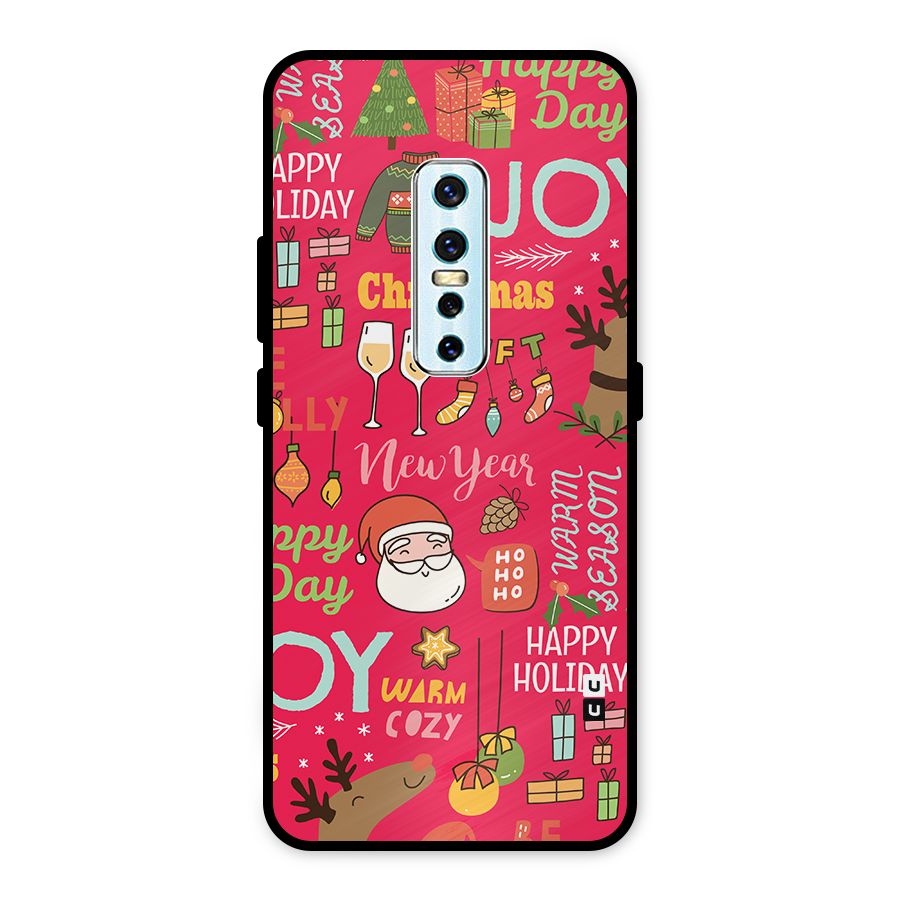 Happy Day Christmas Joy Metal Back Case for Vivo V17 Pro